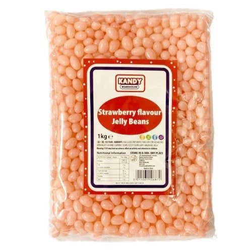 Strawberry Single Colour Jelly Beans 1kg