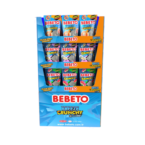 Bebeto FreezeDried Stand Watermelon Peach Rings Marshmallows 84x35g