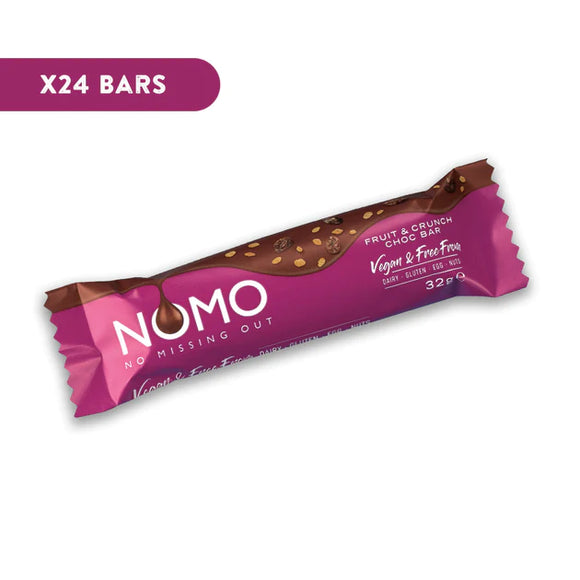 Nomo Fruit & Crunch Vegan Chocolate Bar 24X32G