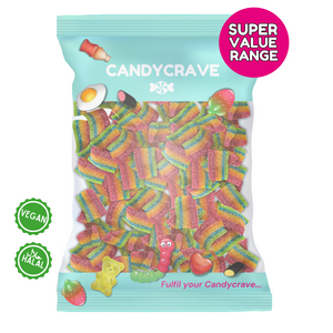 Candycrave Super Value Fizzy Rainbow Belts 1KG