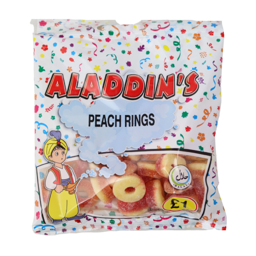 Aladdins Fizzy Peach Rings 12x110g