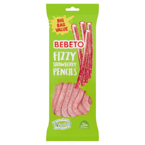 Bebeto Fizzy Strawberry Pencils 12X160G