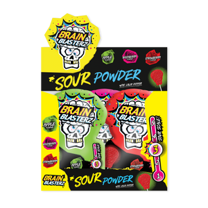 Brain Blasterz Sour Candy Powder Lolly Dipper 30x10g