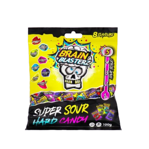 Brain Blasterz Super Sour Hard Candy Bag 12x100g