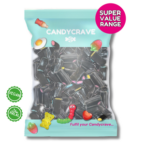 Candycrave Super Value Liquorice Cream Rock 1kg