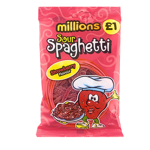 Millions Sour Strawberry Spaghetti £1 PMP 12x120g