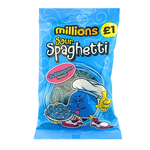 Millions Sour Bubblegum Spaghetti £1 PMP 12x120g