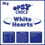 Opsy Choc White Hearts 3kg