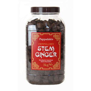 Pappadakis Dark Choc Crystallised Ginger Jar 3kg