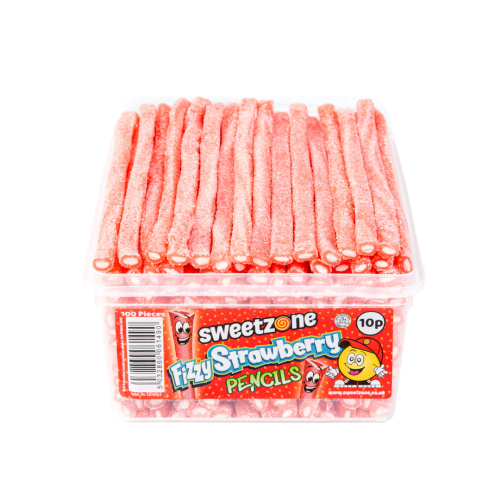 Sweetzone Fizzy Strawberry Pencils 100 Count