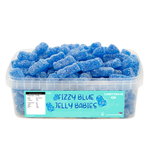 Fizzy Blue Jelly Babies Tub 600G