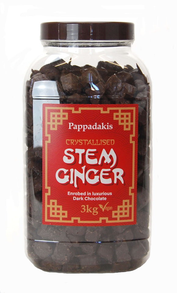 Pappadakis Dark Chocolate Crystallised Ginger Jar 3KG