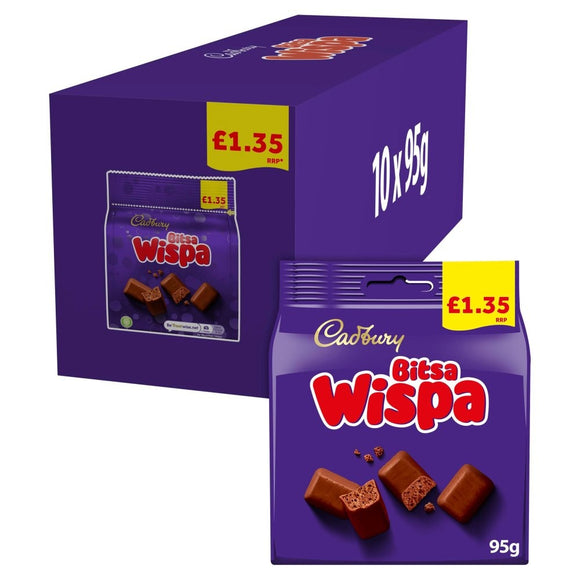 Cadbury Bitsa Wispa Bags 10X95G