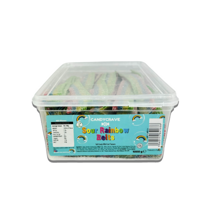 Candycrave Sour Rainbow Belts Tub 100 Count