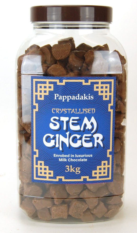 Pappadakis Milk Chocolate Crystallised Ginger Jar 3KG